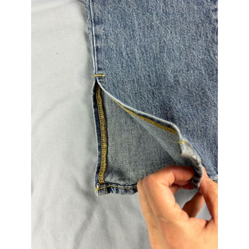 NWT Good American Good Boy High Rise Curvy Straight  Jeans Slit Hem Blue Sz 4/27 - Picture 3 of 8